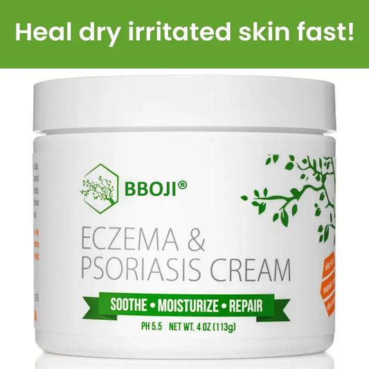BBOJI® Eczema & Psoriasis Cream for Soothing Relief Organic Moisturizer for Sensitive, Itchy, Dry, Flaky Skin